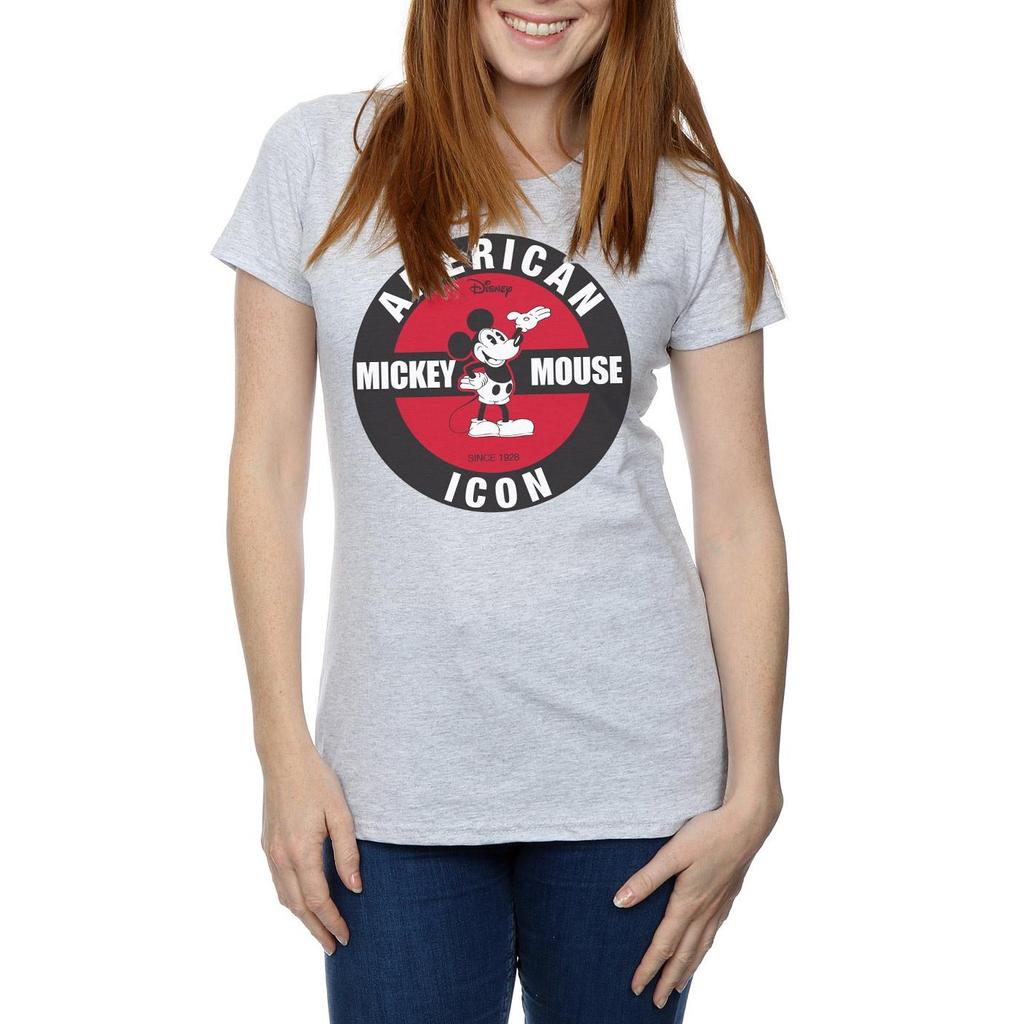 Disney Womens/Ladies Mickey Mouse American Icon Cotton T-Shirt