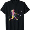 Camiseta Feminina Clássica de Softball Estampa de Letras Pretas