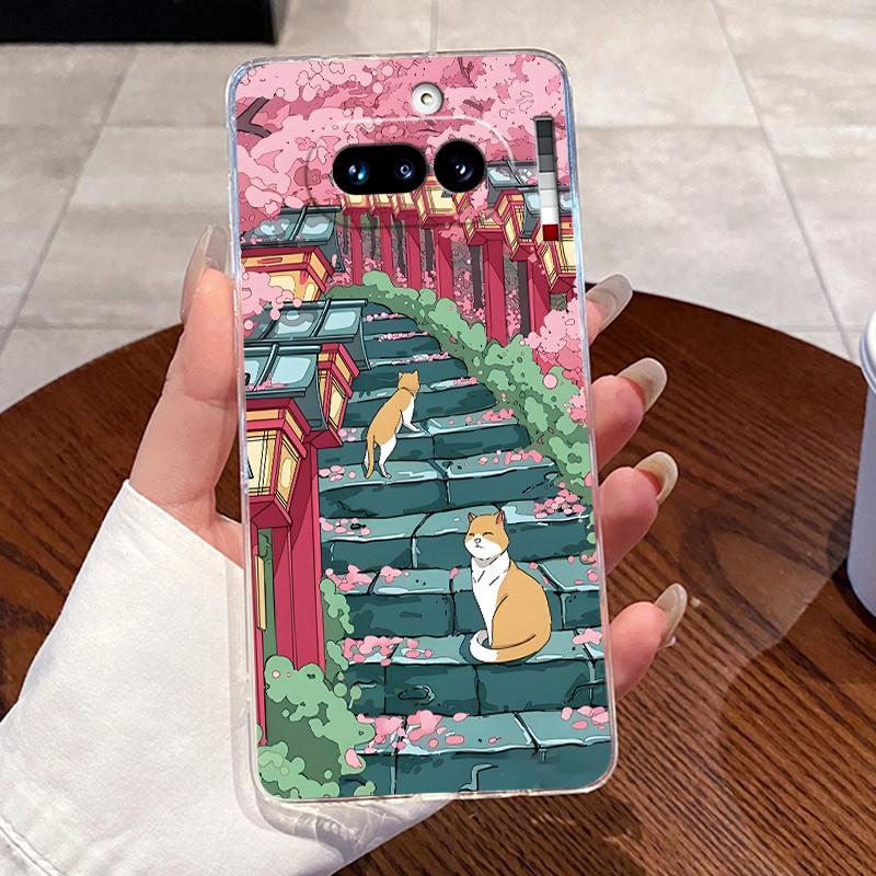 Jelly Casing For Nothing Phone 4A Capa Coque Clear Silicone Soft TPU Back Cover Cute Cat Rabbit Heart Protective Case Fundas