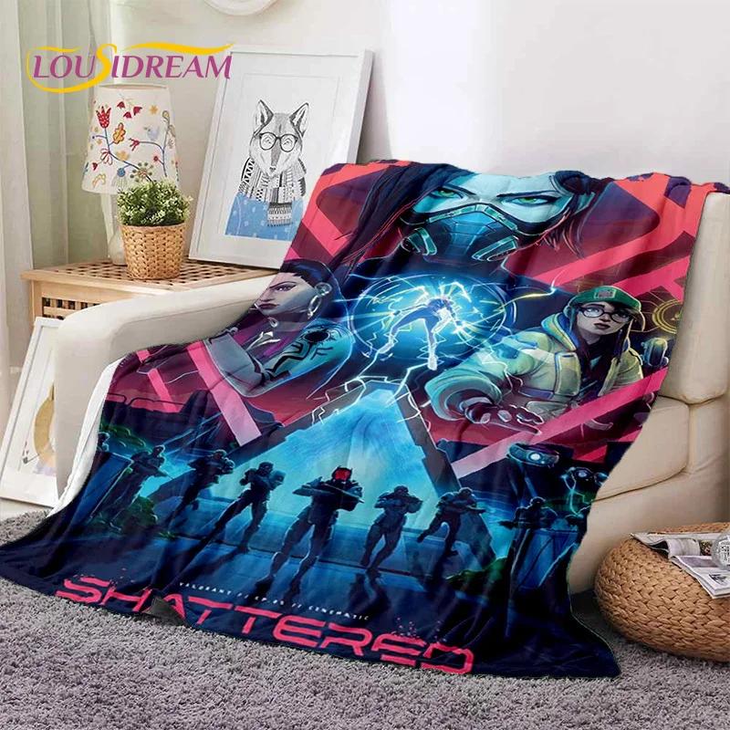 3D Newest VALORANT Cartoon Game Soft Flannel Blankets,Throw Blanket Comfortable Blanket for Picnic Beds Sofa Home Bedroom Gifts