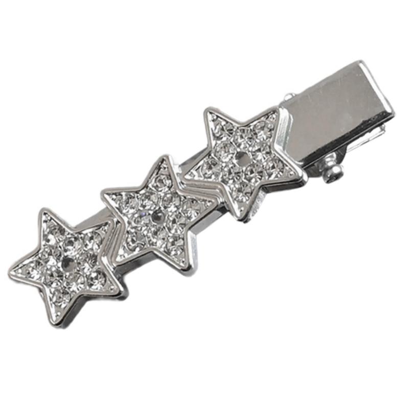 

Diamond Star Shape Duckbills Hair Clip Summer Spring Headpieces for Woman Girl Taking Photo Shopping Travel Hairpin 1 серебряный