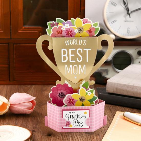 3D Mother Day Card Fly-Out Design Best Mom 3D Greeting Card DIY