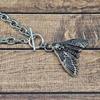 Gothic Death Moth T Shaped Alloy Necklace 44cm Lightweight Chain Jewelry for Unique Gothic and Fashion Accessories