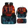 3 Piece School Backpack Set for Students Large Capacity Oxford Cloth Schoolbag with Shoulder Strap and Pencil Case