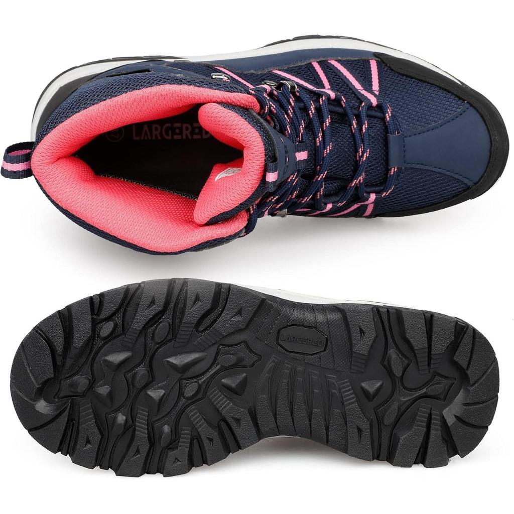 LARGERED Women's Waterproof Lightweight Trekking Hiking Boots Non-Slip Breathable Outdoor Shoes Winter Size 37-42 EU