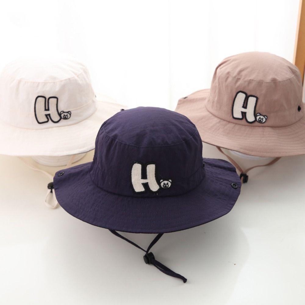 

UV Protection Sunscreen Hats Embroidered Sun Hats Fashion Beach Cap колір світло кави