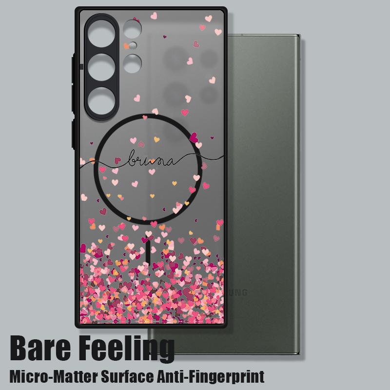 Magnetic Romantic Love Hearts Case For Samsung Galaxy S25 S24 FE S25 Edge S24 S23 S22 S21 Ultra S25 Plus For Magsafe Phone Cover