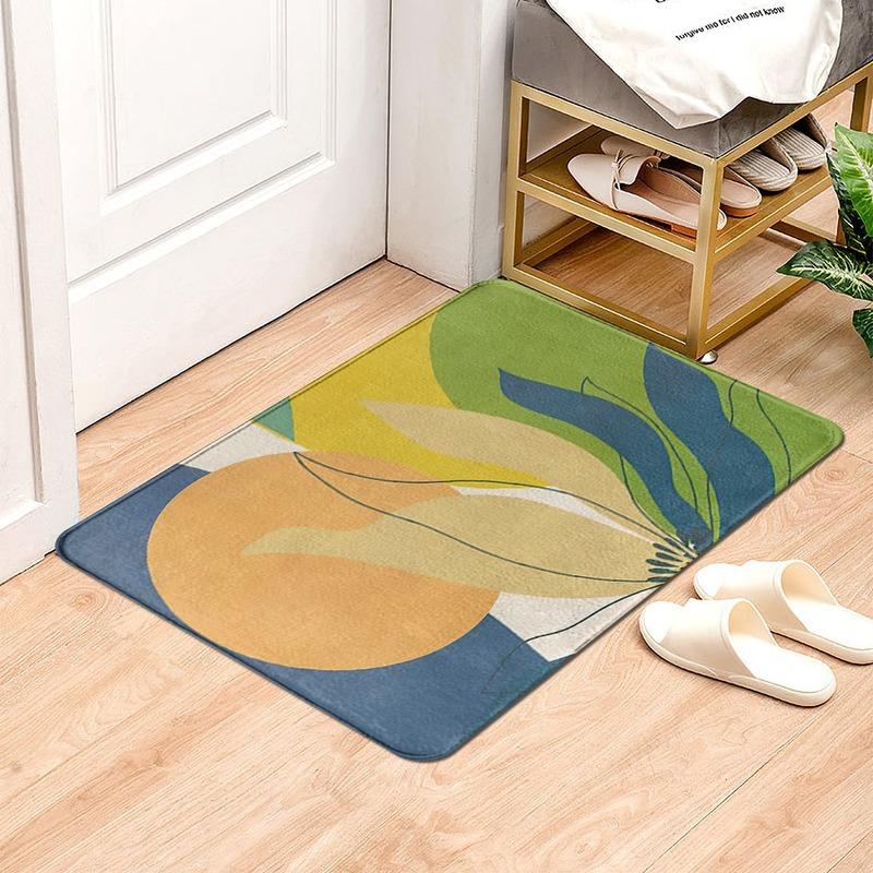 Green Plant Rainforest Leaf Carpet Living Room Carpet Hallway Balcony Doormat Kitchen Bathroom Non-slip Floor Mat Bedroom Rug