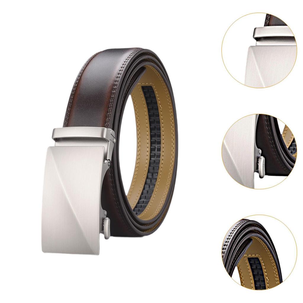 Men's Leather Belt Waist Belt Slide Belt for Jeans Clothing Accessories Suit