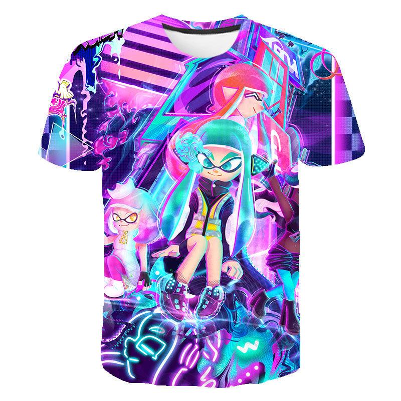 Trička Horká Hra Splatoon 3D Tisk Dětské Tričko Letní Módní Ležérní Kreslené Tričko Chlapec Dívka Unisex Dětské Oblečení Vrchní díly
