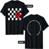 Rose Flower_Checkered With Quote On the Back T-Shirt