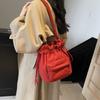 Fashion Drawstring Bag Simple Nylon Handbag Portable Shoulder Bag Students
