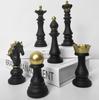Creative Black And White Statue Chess Decor Piece Retro Resin Chess Figures Statue Office Home Ornament Gifts Chess Decoration