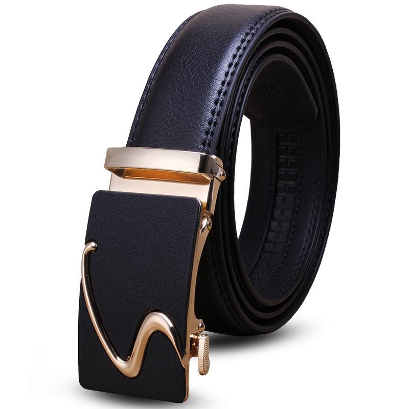 Men's High-End Genuine Leather Automatic Buckle Belt