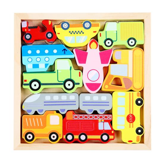 12Pcs/Set Wooden Animal Puzzles Toys for Toddlers, Kids Educational Jigsaw Puzzles, Animal/Fruit/Vegetable/Alphabet Matching Sorting Stacking Toys for D
