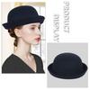 Trendy Solid Color Women’s Bowler Hat Vintage Elegant Girls Wool Felt Hat Lightweight Versatile Derby Hat Formal Occasions