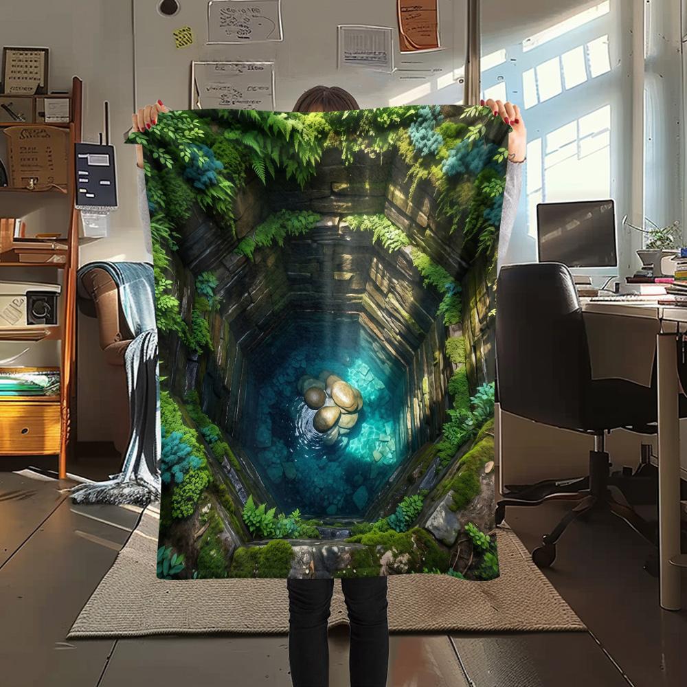 

1PC Visual effects Print FlAannel Blanket, High quality Comfortable for All Seasons, Home Decor, Warmth and Comfort 80cm x 120cm