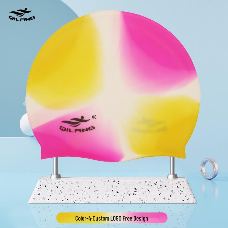 Qilang Wasserdichte Silikon-Badekappe für Erwachsene & Kinder - 50g, Langhaar-kompatibel, Kundenspezifisches Logo verfügbar