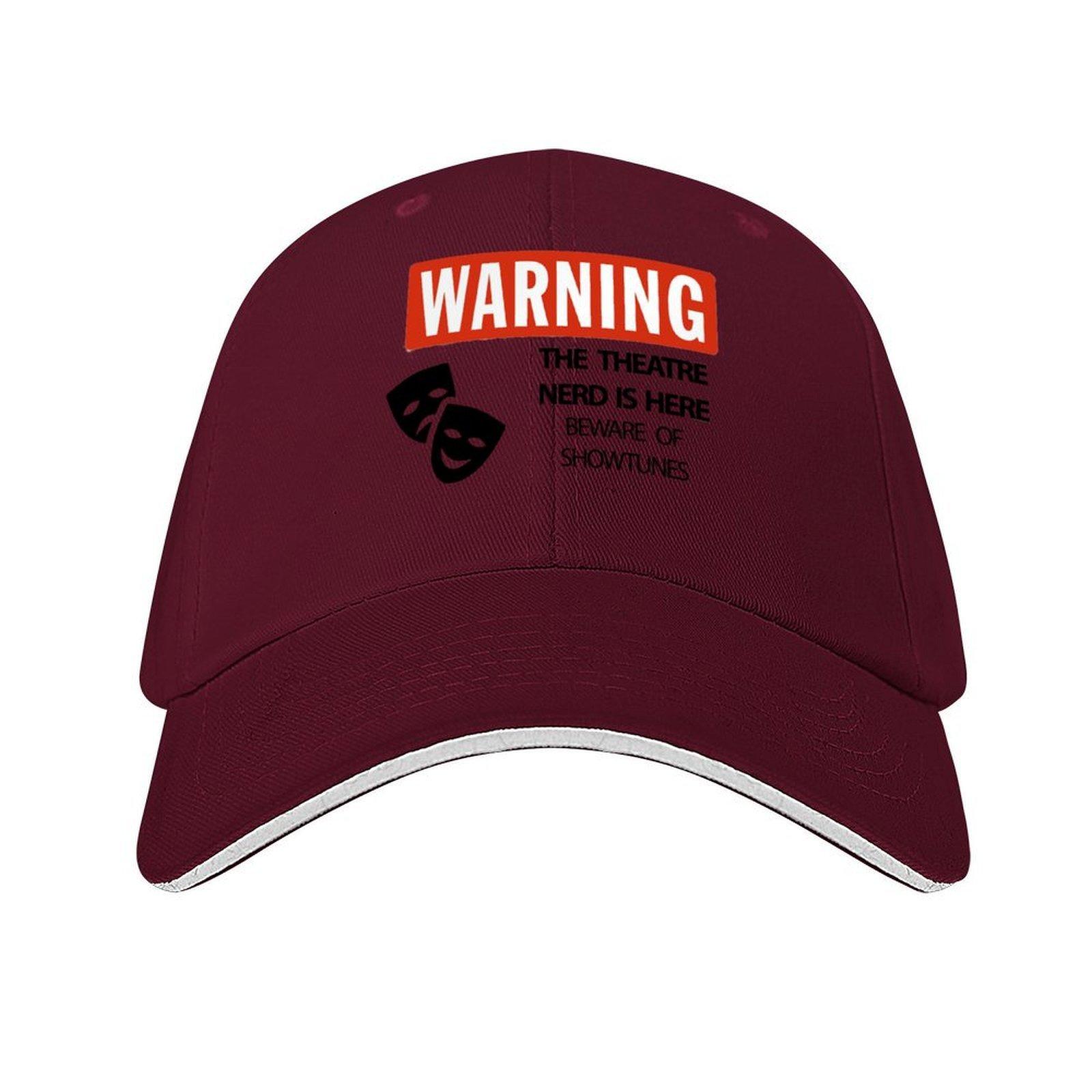 WARNING Theatre Nerd Baseball Cap tea Hat Snap Back Hat custom Hat Horse Mens Caps Womens