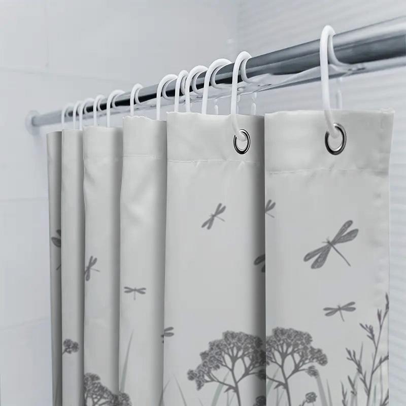 Green Leaf Pattern Shower Curtain 3D Printed Waterproof Bathroom Decor Set Of One Panel Size:180X245Cm (70X96)
