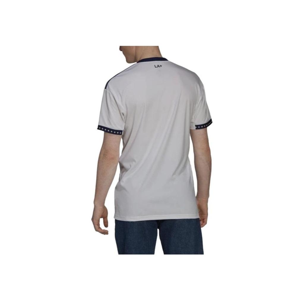 adidas Los Angeles Galaxy Logo V-Neck Short Sleeve T-Shirt Men T-Shirts White H45428