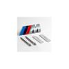 (Silver + Blue Red) Car 3d Metal BMW M Front Grille Emblem Badge