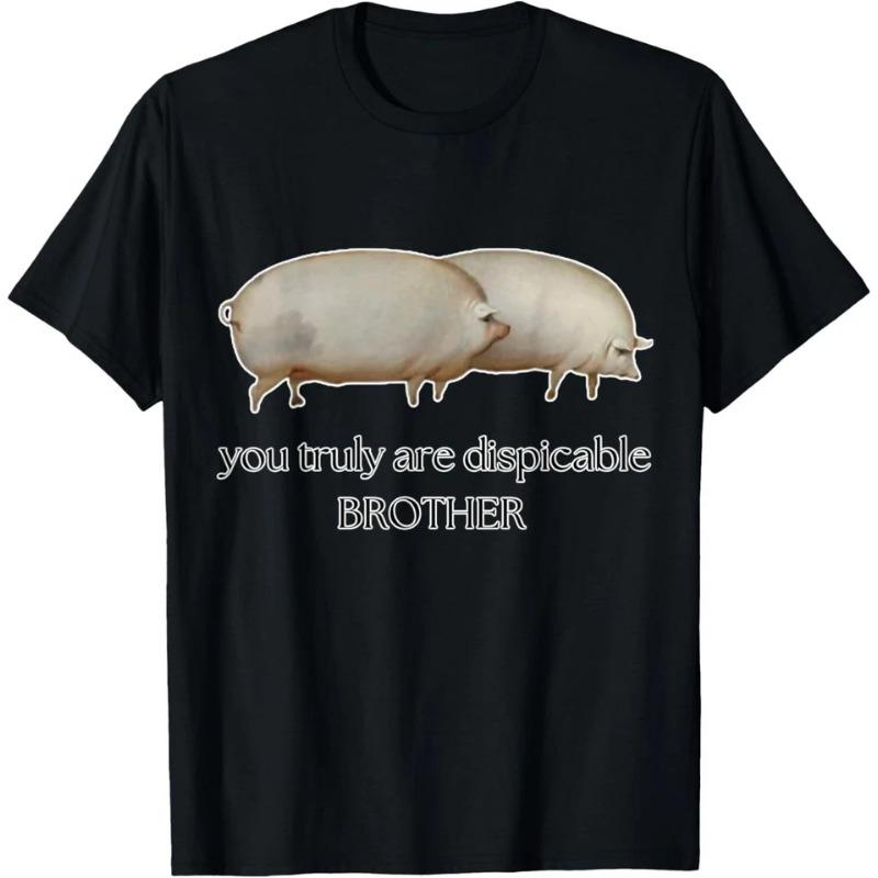 Broer Mag Ik Wat Haver Hebben Klassiek Dank Meme Paar Varkens T-shirt Grappige Zomer Heren Dames Tops T-shirts Streetwear Casual
