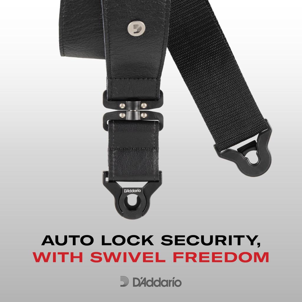 Guitar Strap Auto Lock Swivel Guitar Strap with Auto Mechanism PWSALSV00 [D'Addario] Lock/Swivel