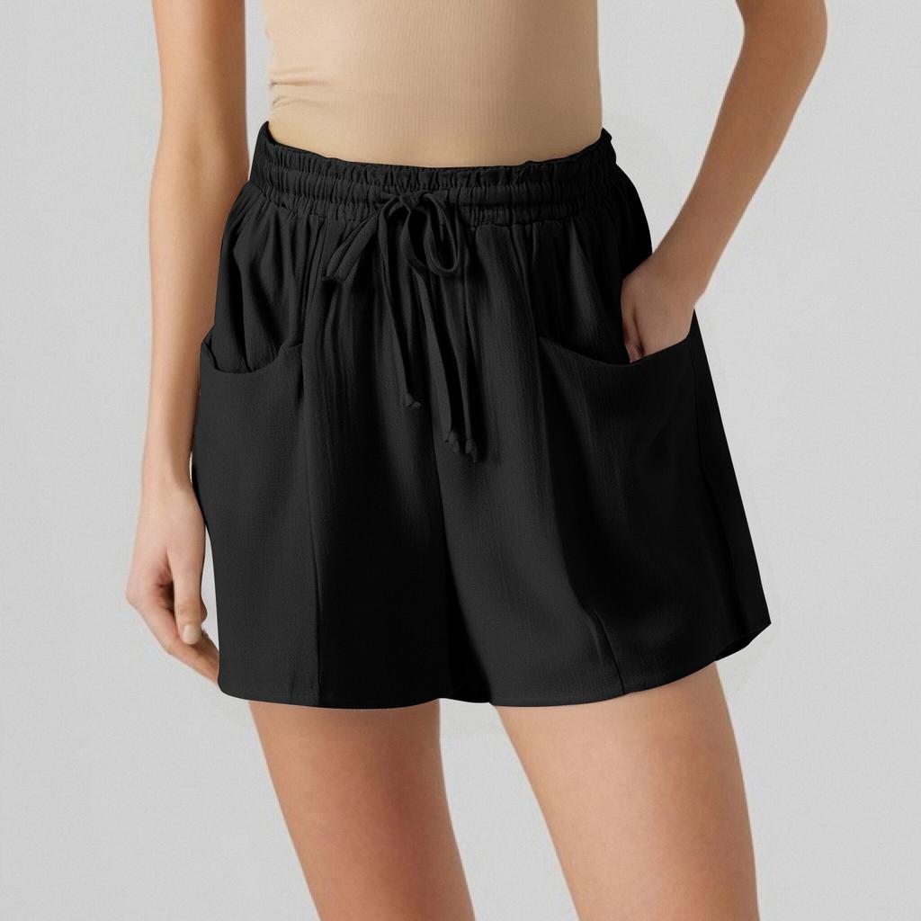 Shorts For Women Color Casual Summer Drawstring Beach Loose Pocket Shorts