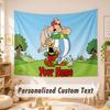 Custom Name Text Tapestry,Asterix & Obelix Boho Wall Hanging, Decorative Backdrop Tapestry For Room