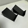 Speaker Tilt Risers for Desktop Use, Pair of Black Inclined Supports with Raised Front Lip and No Separate Mounting Parts