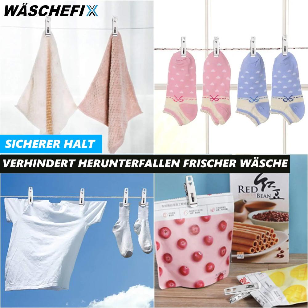 WÄSCHEFIX Stainless Steel Clothespins Set Stainless Steel Clips Towel Clips Laundry