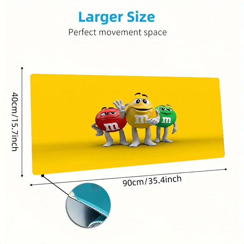 M&M's Large Size Mouse Pad Large Gaming Table Cushion Non-slip Laptop Tablet Big Mousepad XXL Mat Mini PC Playmat With Lock edge