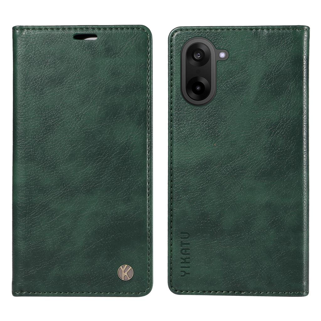 For OnePlus Nord CE5 5G/OnePlus Ace 5 Racing 5G Wallet Case YIKATU YK-006 Magnetic Closure Leather Phone Cover Litchi Texture