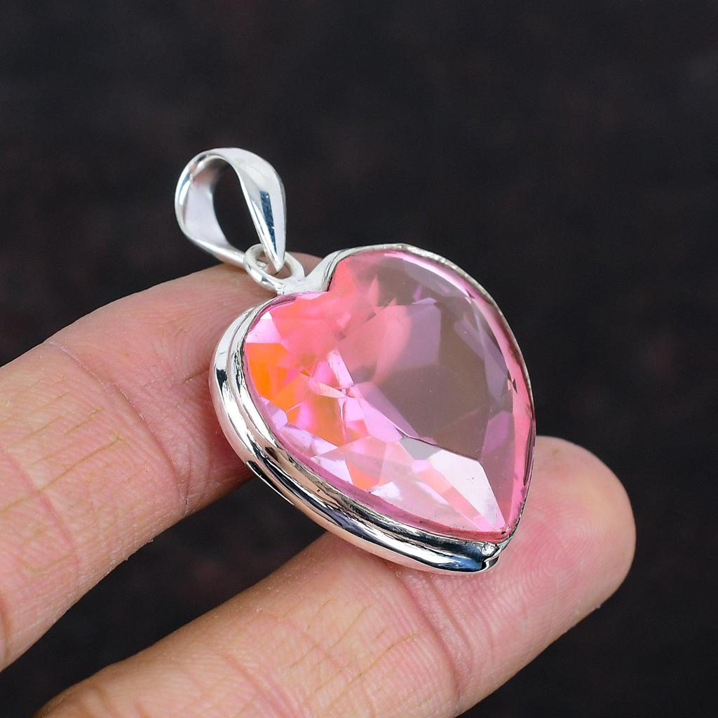 Faceted Pink Kunzite Pendant Top Quality Gemstone Pendant 925 Sterling Silver Pendant Antique Jewelry Handmade Elegant Pendant Gifts For Her