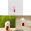 Wooden Lucky Cat Figurine With Modern Minimalist Design For Home Office Decor And Gift Giving