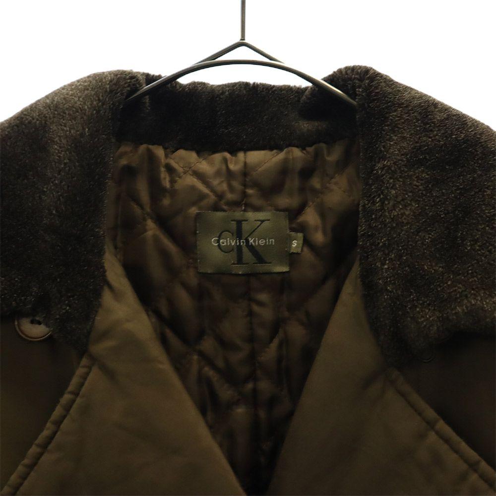 Calvin klein 90s Double breasted Batting coat S Brown Old vintage Women Used