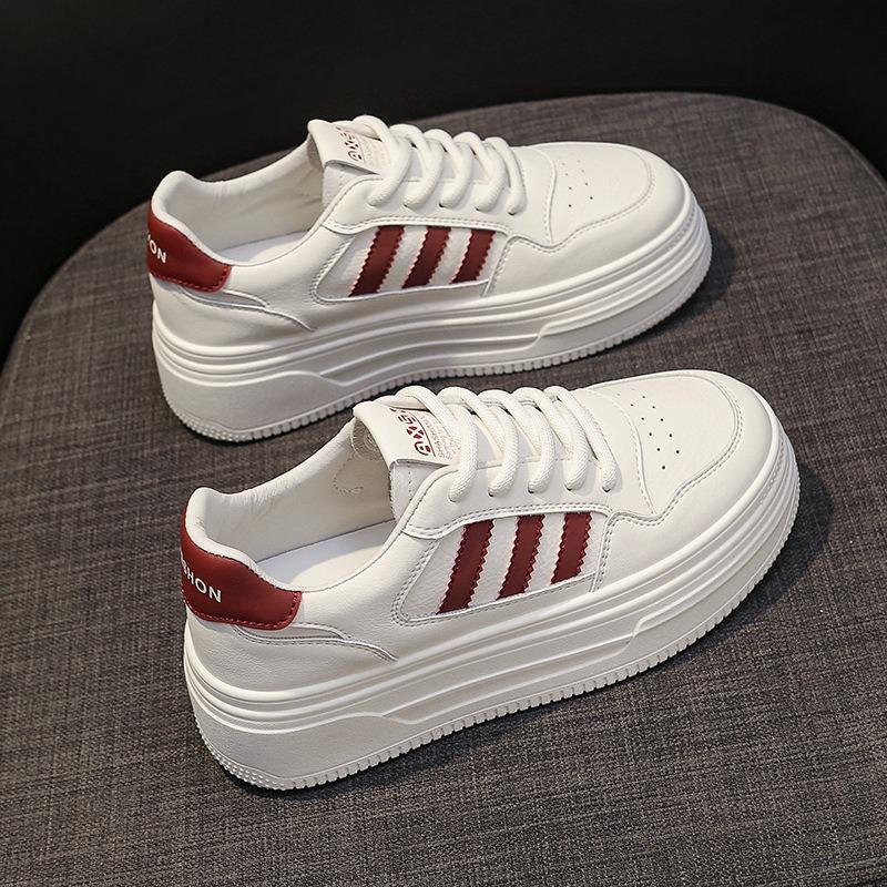 Leather little white shoes platform heightening women's shoes spring new fashion versatile board shoes casual sports shoes