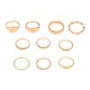 European and American new gold stacked ring set female ins style niche design sense open ring light luxury