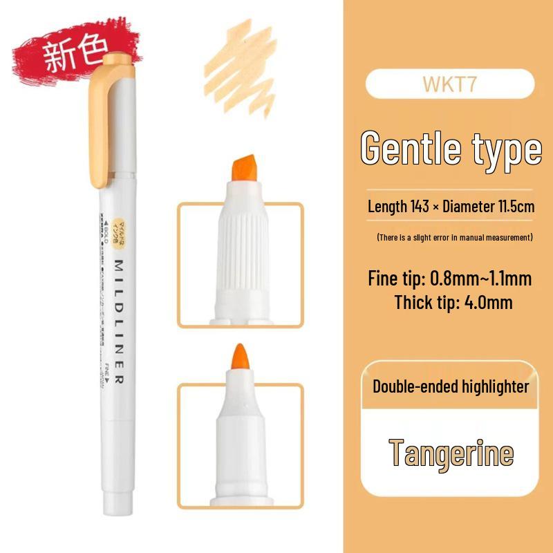 New Japanese Zebra Fluorescent Double-Ended Pens - Gentle Light Color Series for Students & Planners