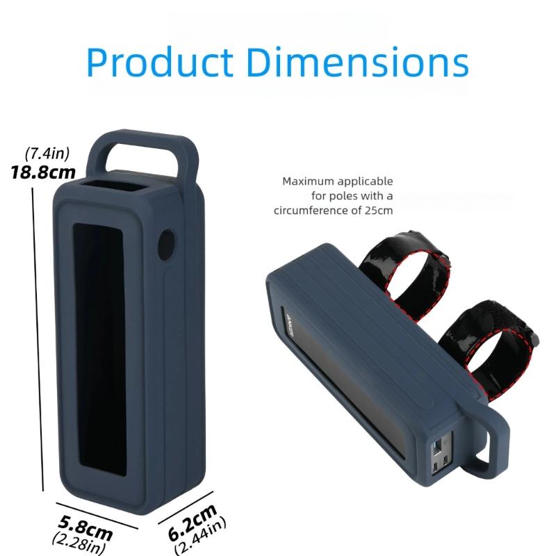 Portable Silicone Cover With Carrying Handle And Nonslip Bands For 27650mAh Mobile Power Protections Sleeve