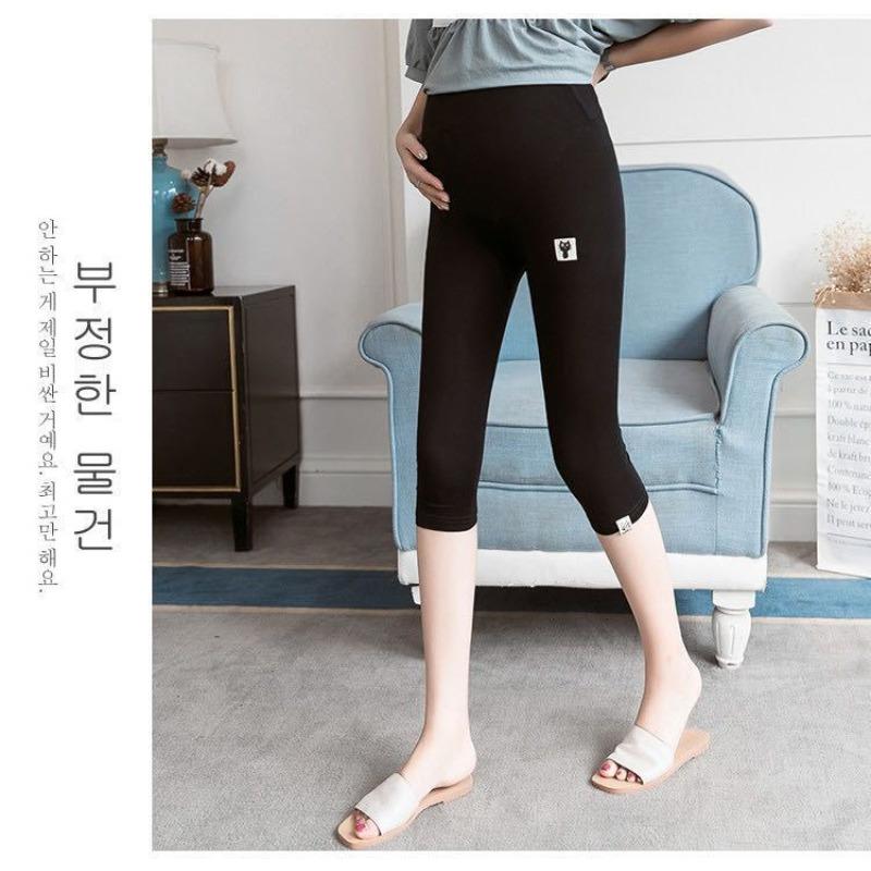 Maternity leggings summer thin seven-point pants loose large size pregnancy support shorts nine-point pants summer small women