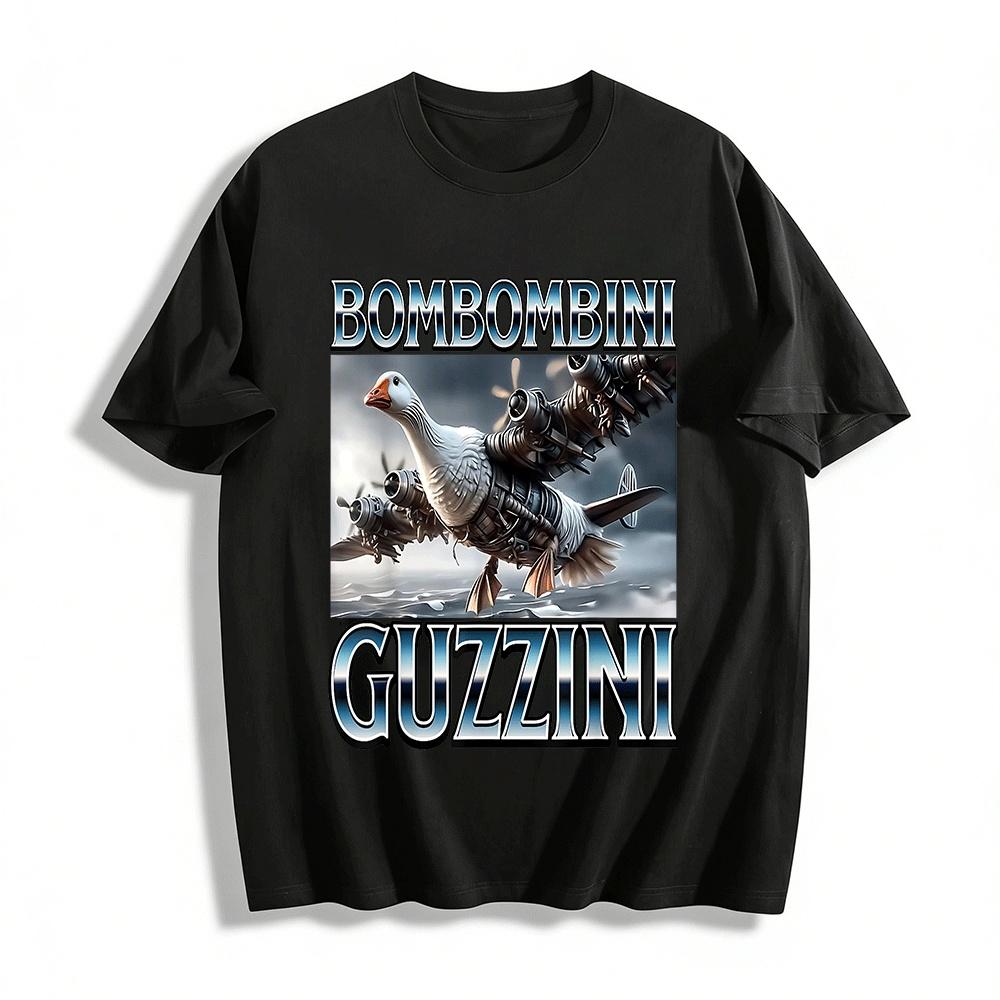 BOMBOMBINI GUZZINI Mechanical Goose Graphic Tee Pure cotton T-shirt XXS
