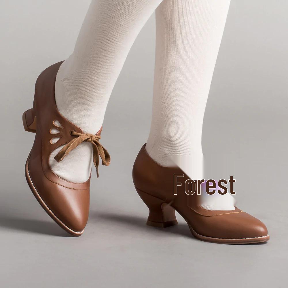 Spring 2024 Hollow Lace-up High-heeled Plus Size Women's Casual Shoes - New European and American Style