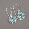 Sky Blue Topaz Gemstone 925 Sterling Silver Jewelry Handmade Women Earrings1.40" EE-56-2