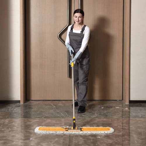 Cleanhome Commercial Mop, 90cm Wide, for Wet and Dry Mopping, Dust Removal, and a Wide Range of Flooring and Gym Mops, Includes Two Replacement Microf
