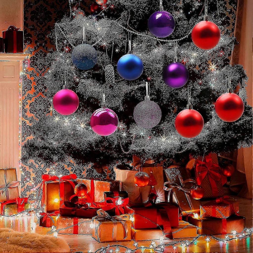 for Sinknap 24pcs Shatterproof Electroplated Pearlescent Christmas Balls - Decorative Festive Props 25-26