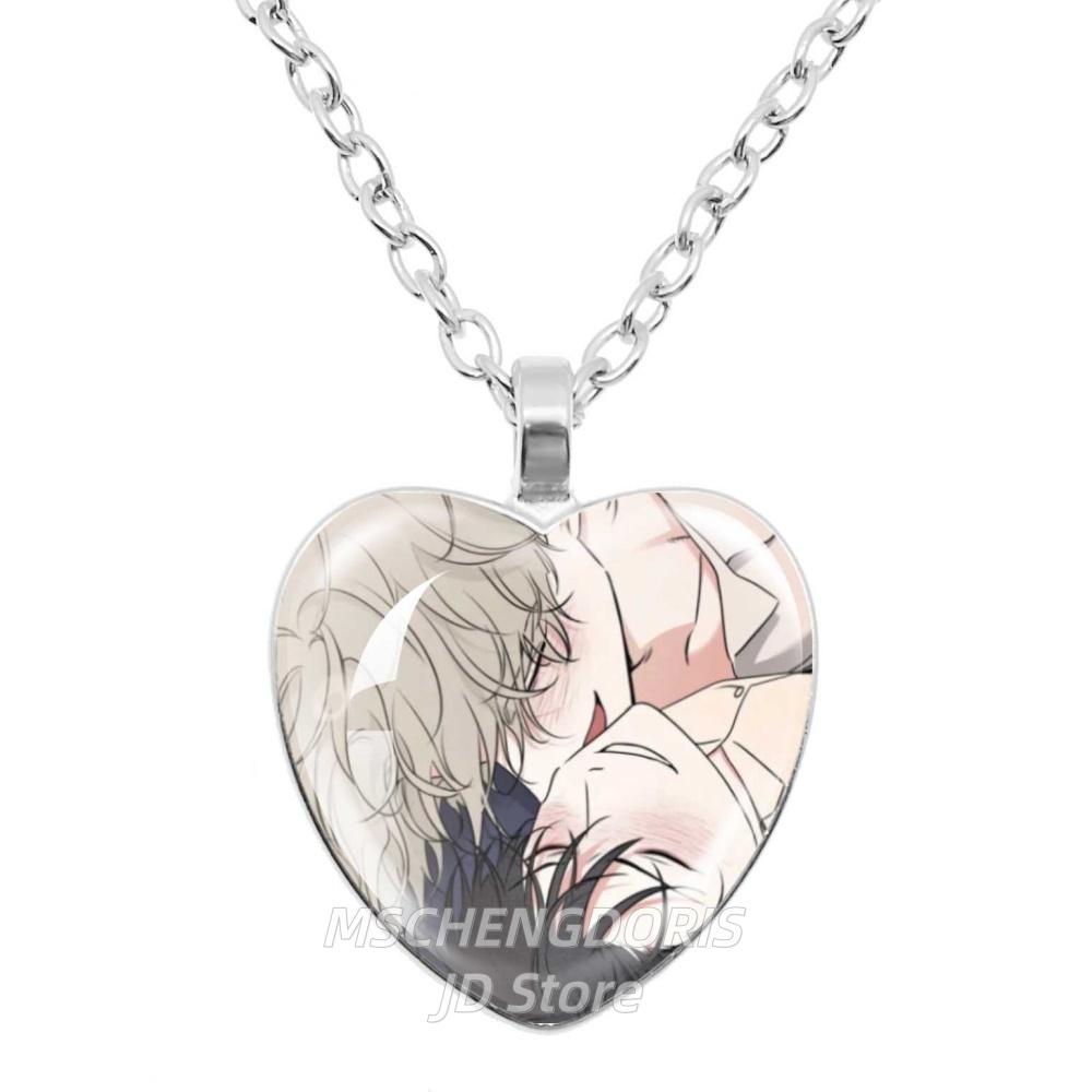 Low Tide In Twilight Anime Necklace Taeju YEO Euihyun KIM Glass Cabochon Heart Shaped Pendant Necklace Charm Jewelry Gift