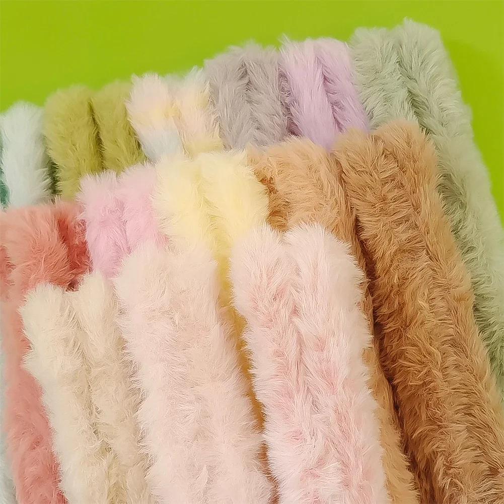 1m Plush Rabbit Hair Twisting Rod Color Fur Ribbon Tapes Rod DIY Gift Plush Twist Wire Stick Dog Toy Handmade Sewing Accessories