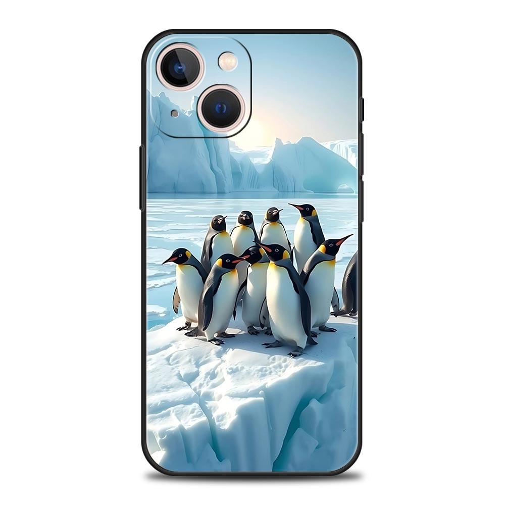 Penguin Kawaii Cute Phone Case For iPhone 17 Air 16 Plus 13 15 14 12 11 Pro MAX 7 8 SE Soft TPU Shockproof Cover Funda